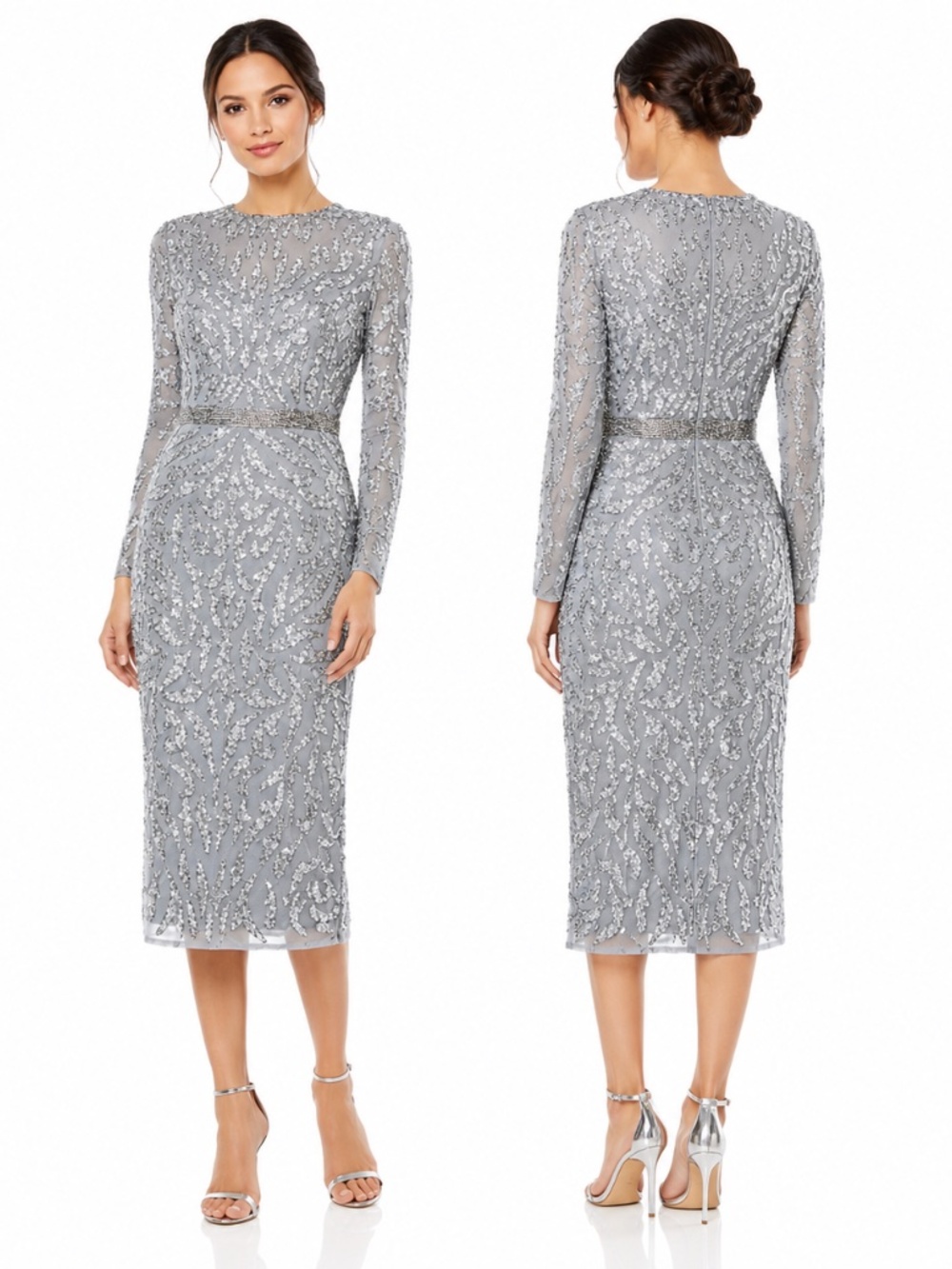 Mac Duggal - Long Sleeve Beaded Cocktail Dress‎ #5521D